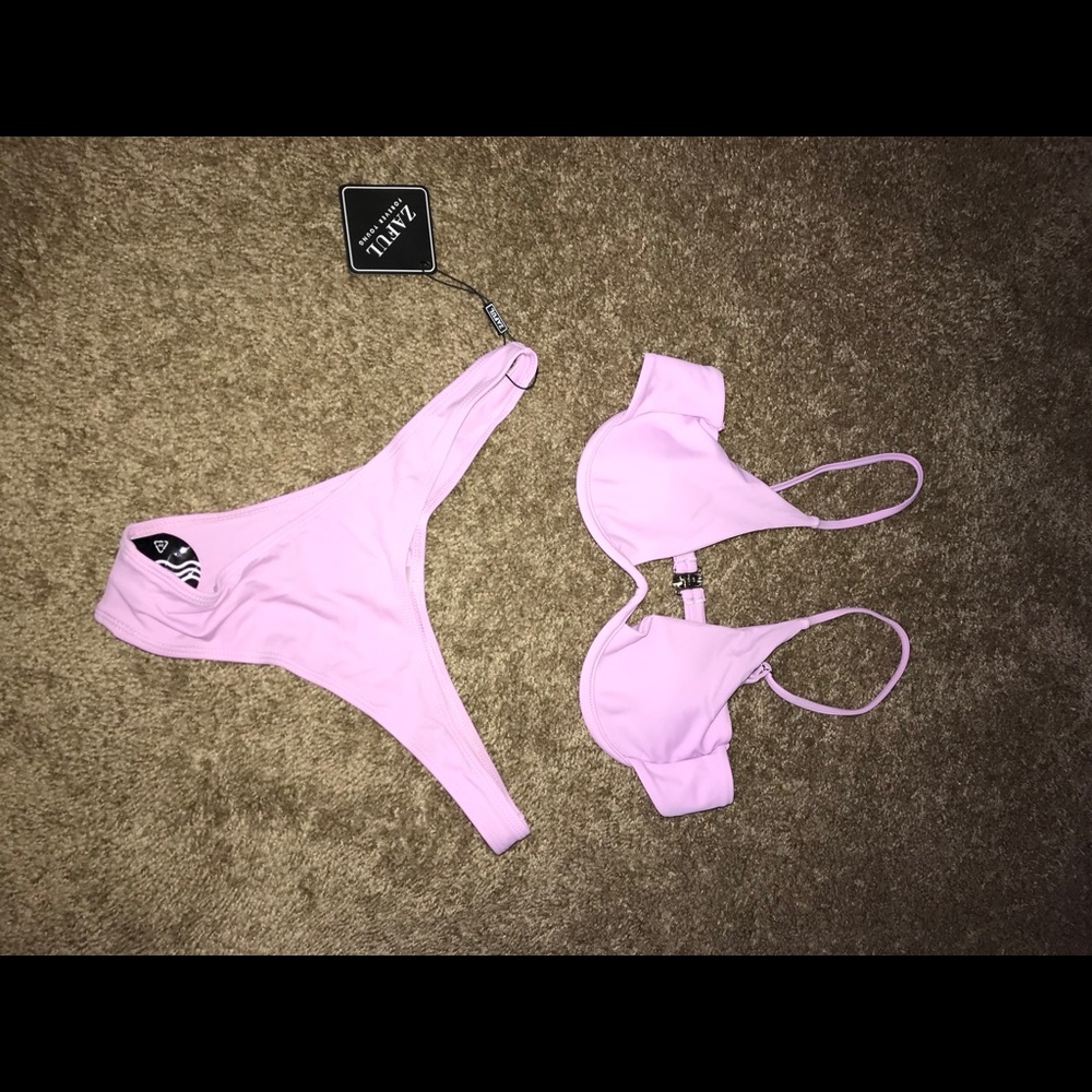 Zaful Light Purple 2-Piece Swim Suit